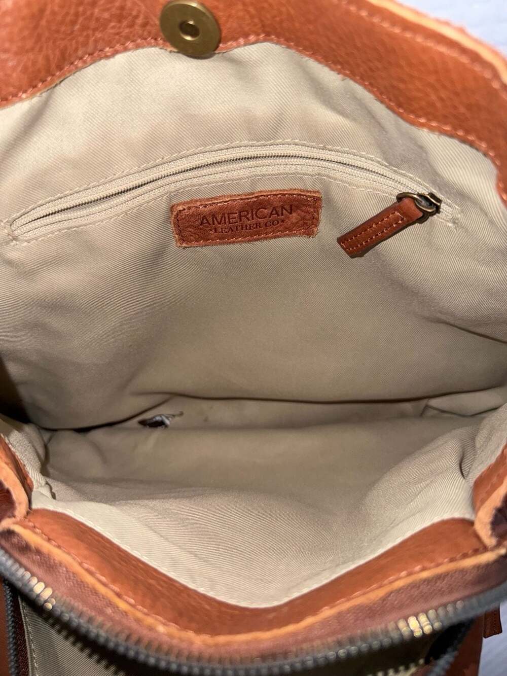 American Leather Co. Brown Leather Tote Bag - Picture 4 of 7